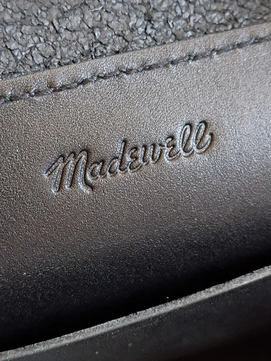 Madewell Classic True Black Cow Leather The Essential Bucket Tote Bag Mininalist - Picture 8 of 9